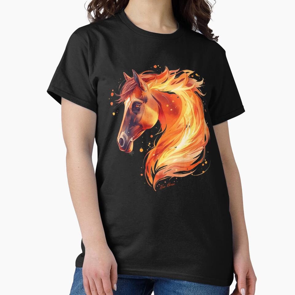 Fire Horse 2026 Zodiac Watercolor Portrait by EmpoweredEchoesSpirit