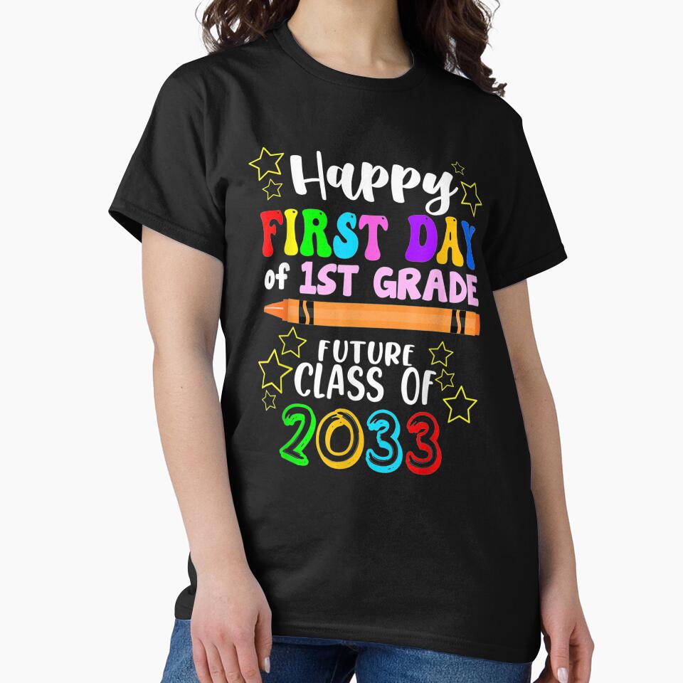 Back to School First Day Of First Grade Hello 1st Grade Kids by FidelmaShop