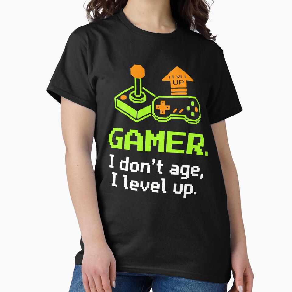 Gamer I Don't Age I Level Up - Funny Retro Video Game Birthday Art by AdyKurniawan