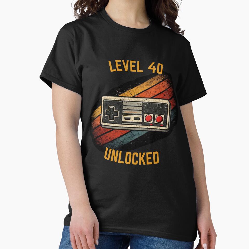 Level 40 Unlocked - Funny 40th Birthday Retro Gamer Gift by JakubDesigns89
