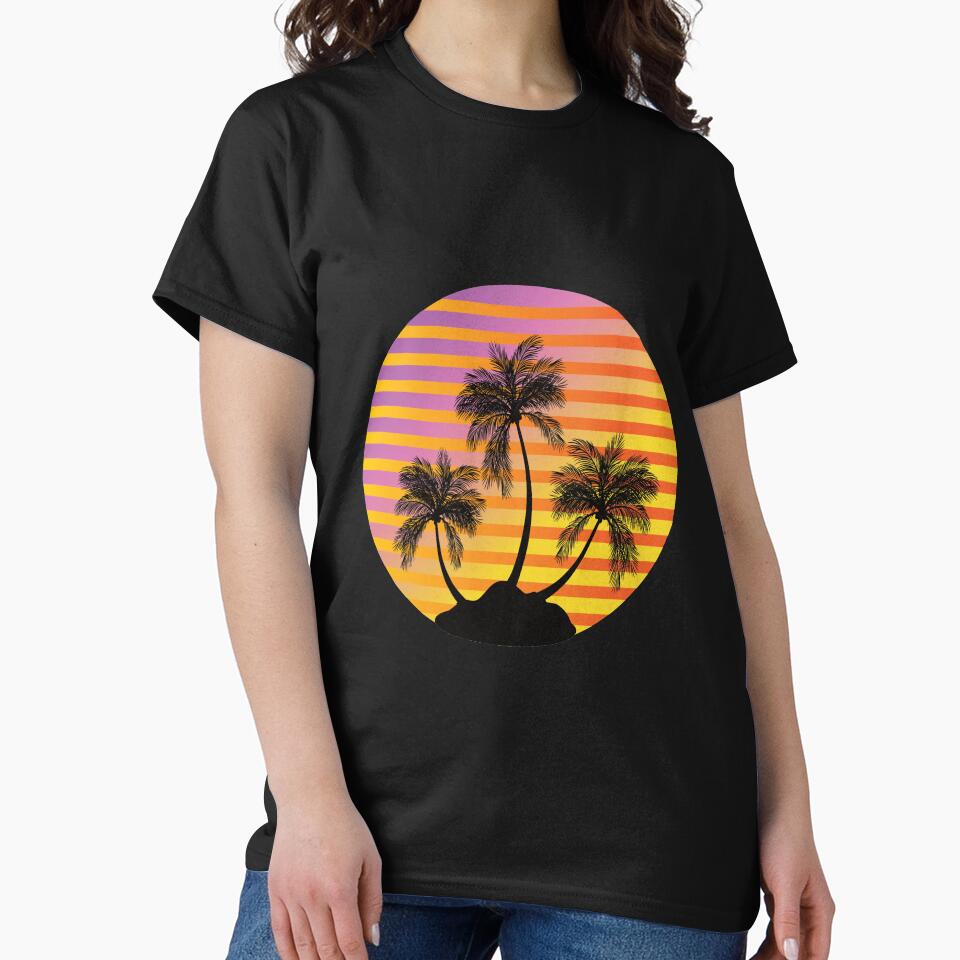 Palm Tree and Sun Tropical Vibe by Coastal-Designs