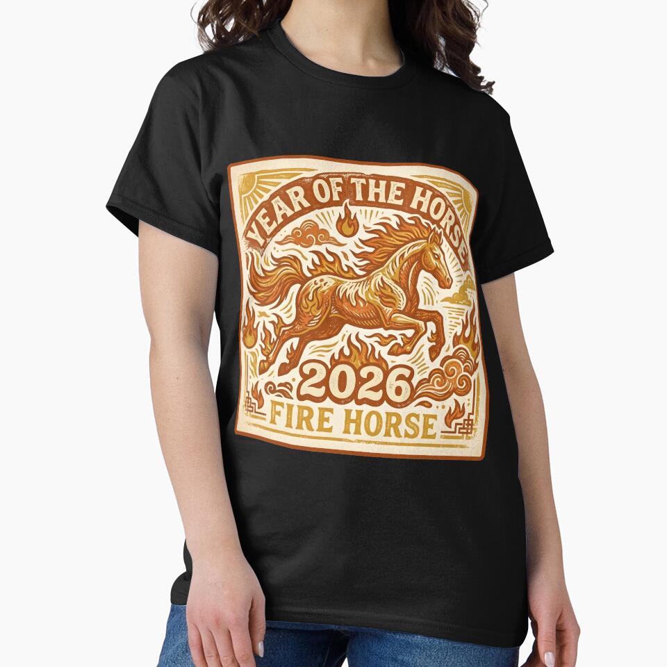 Year of the Horse 2026 Fire Horse Shirt – Vintage Western Cowboycore Zodiac by Frog Level Treasures