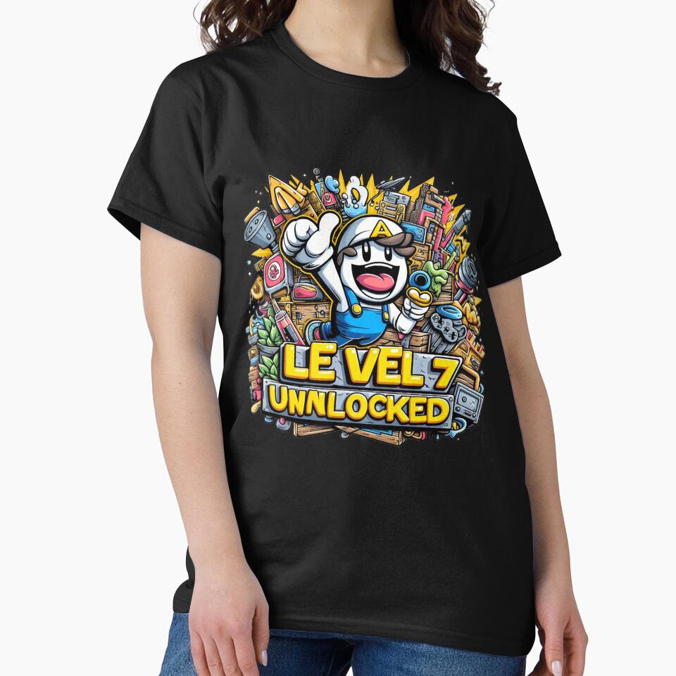 Level 7 Unlocked Tshirt 7Th Video Gamer Birthday Boy Gifts: Master of the Game by Djicooo