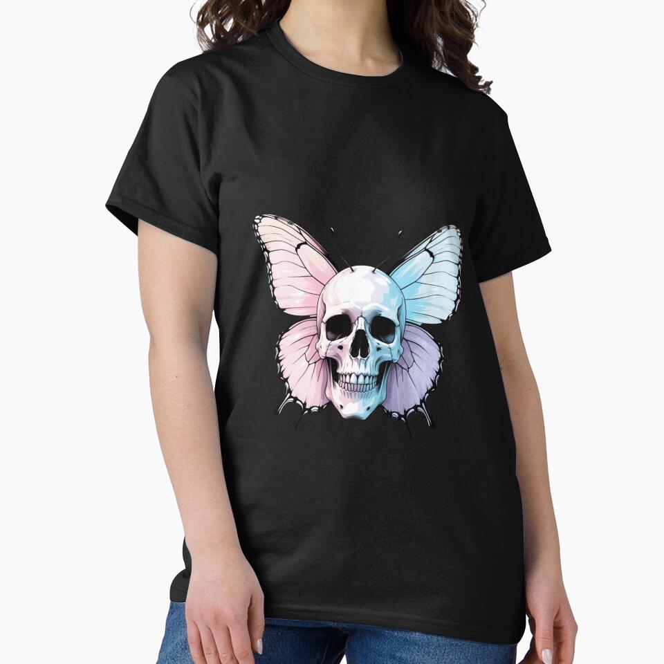 Minimalist Butterfly Skull Fusion – Soft Pastel Aesthetic Design by ColorSplash123