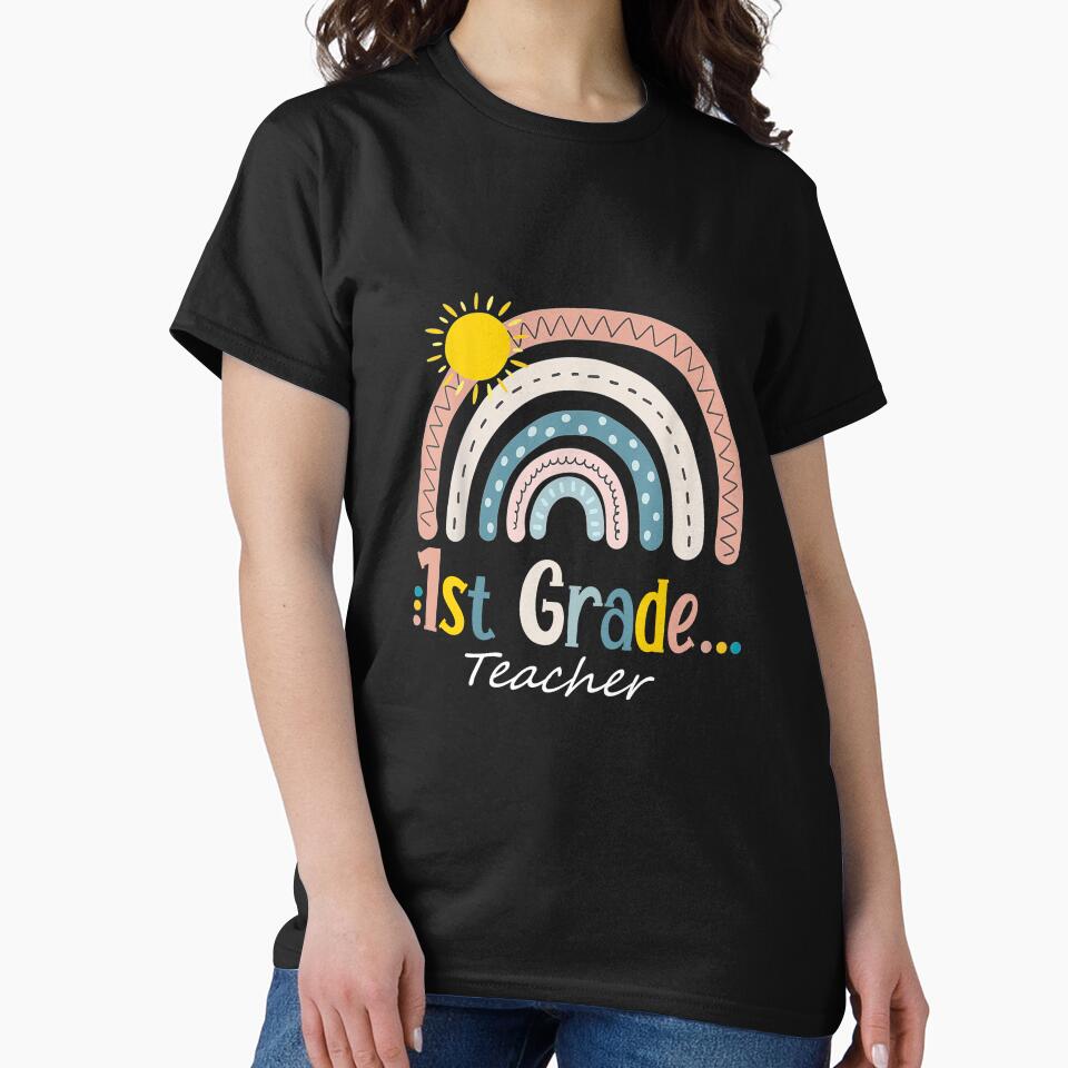 1st Grade Teacher Boho Rainbow Back To School Supplies by TanyahLes