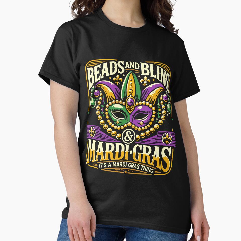 Beads And Bling Mardi Gras Thing Mask Festive by LuminOrb
