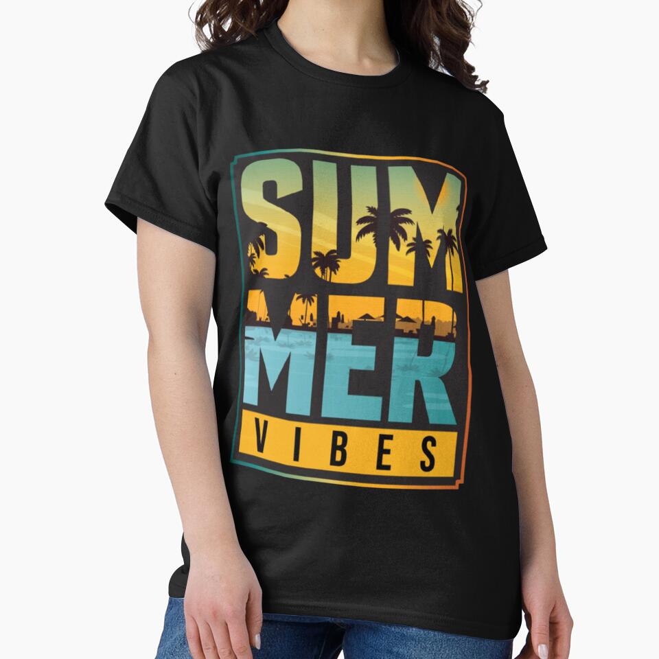 Summer Vibes Retro Beach T-Shirt | Sunshine, Vacation & Happy Summer Design by Goraty2020