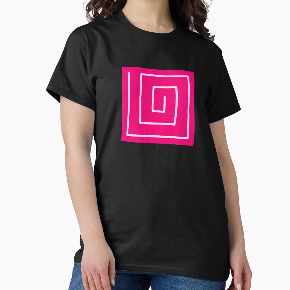 Spiral Square in Shocking Pink (abstract doodle pattern) by PaisleyMcNoodle