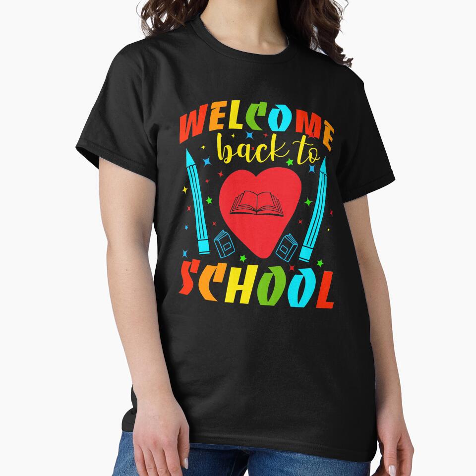 Back To School Retro First Day Of School Teacher Student by FunkyFusionArt
