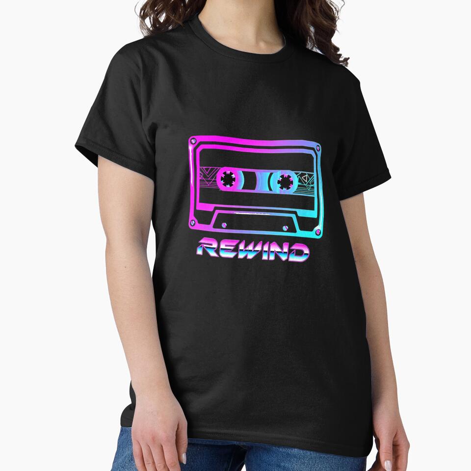Neon Rewind Cassette Tape Glow by DeadpanThreads