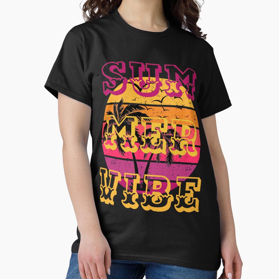 SUMMER VIBE. Retrowave Sunset Palmen Tree by SimStyle009