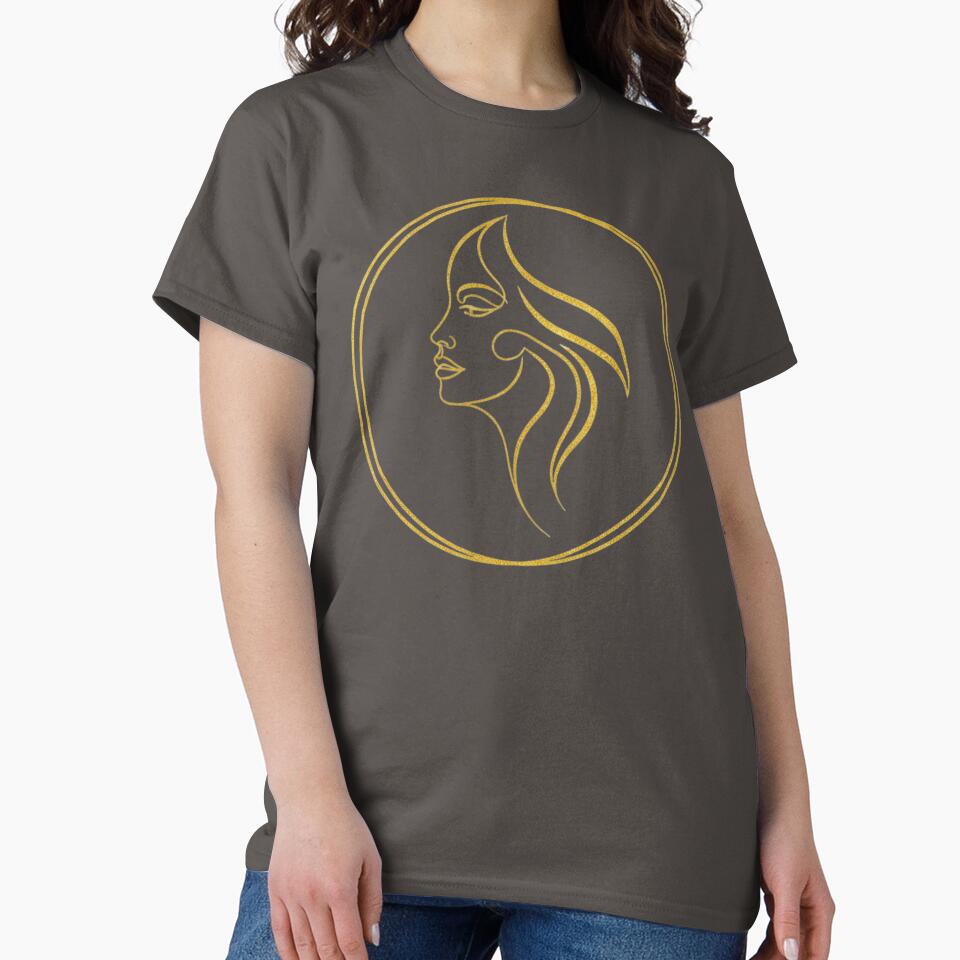 Golden Woman – Minimalist Female Line Art by MonaRose_Art