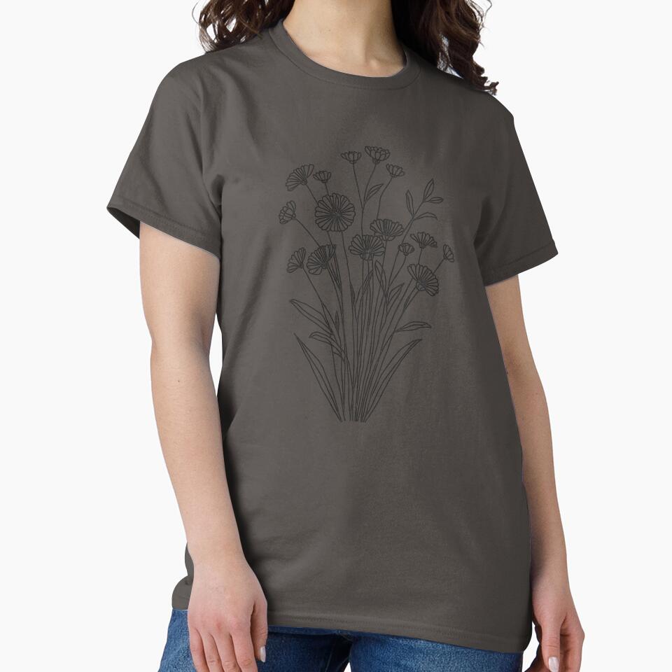 Minimalist Wildflower Bouquet – Botanical Line Art by MonaRose_Art