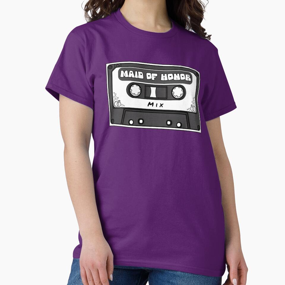 Maid of Honor Mix Tape Retro Wedding Party Cassette Design by MusicFanTees