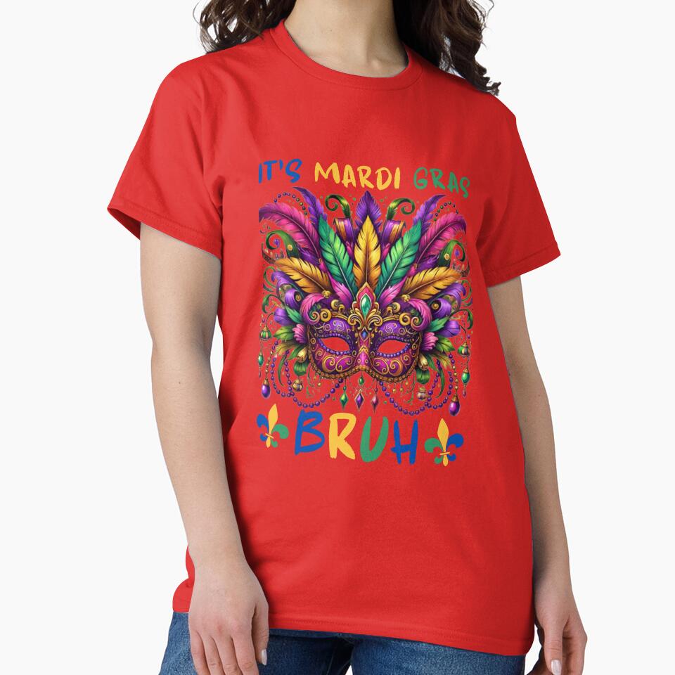 Mardi Gras Mask Shirt – Colorful New Orleans Festival Party Tee by TheRamesCo