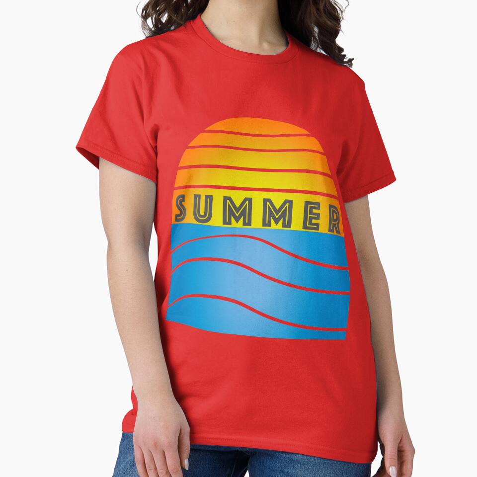 Summer Ocean Sunset Red bkgrd by Orchyd