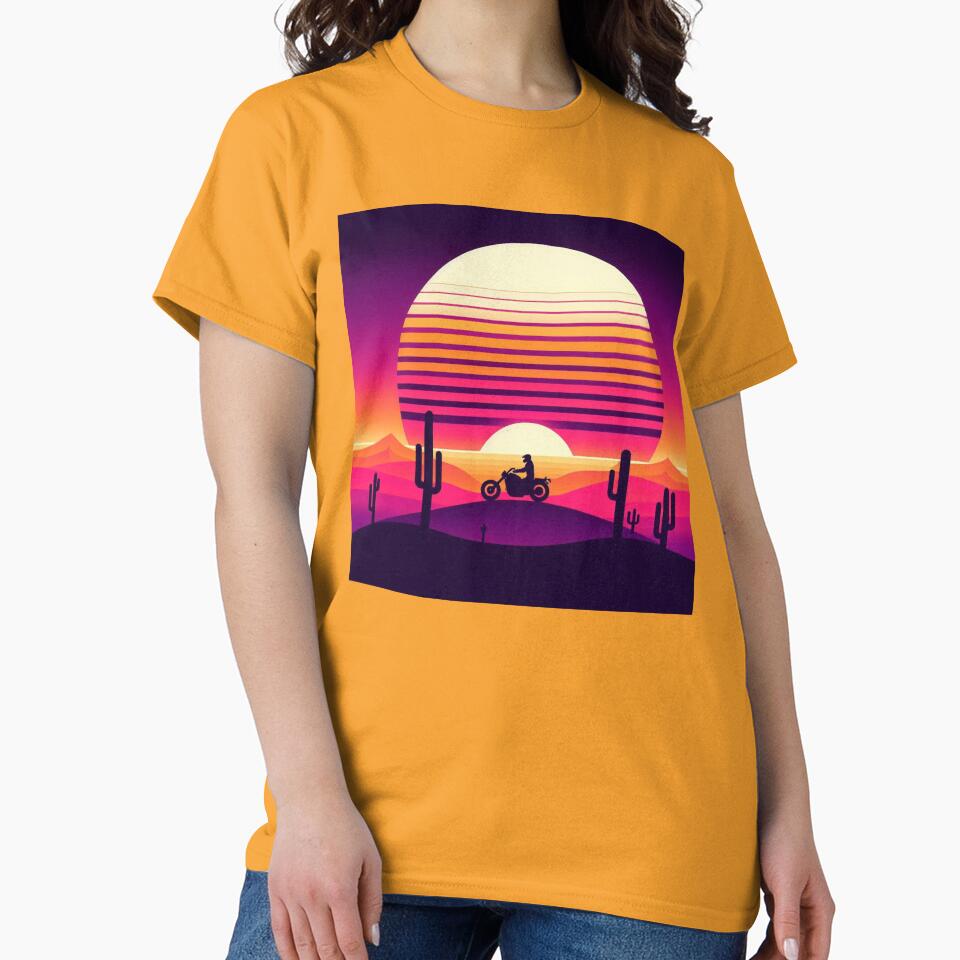 Desert Sunset Rider – Retro Vaporwave Art by Dogandesighn