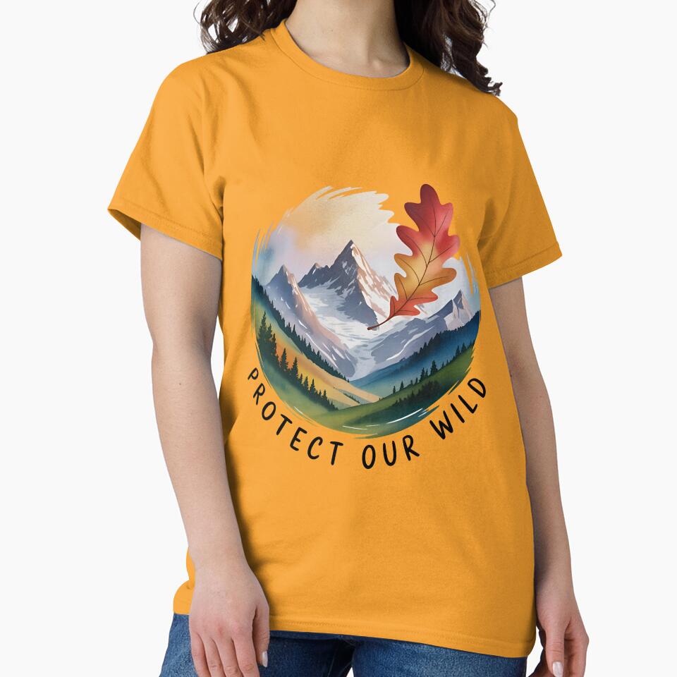 Protect Our Wild - Watercolor Mountain Landscape by Azraqcrafts