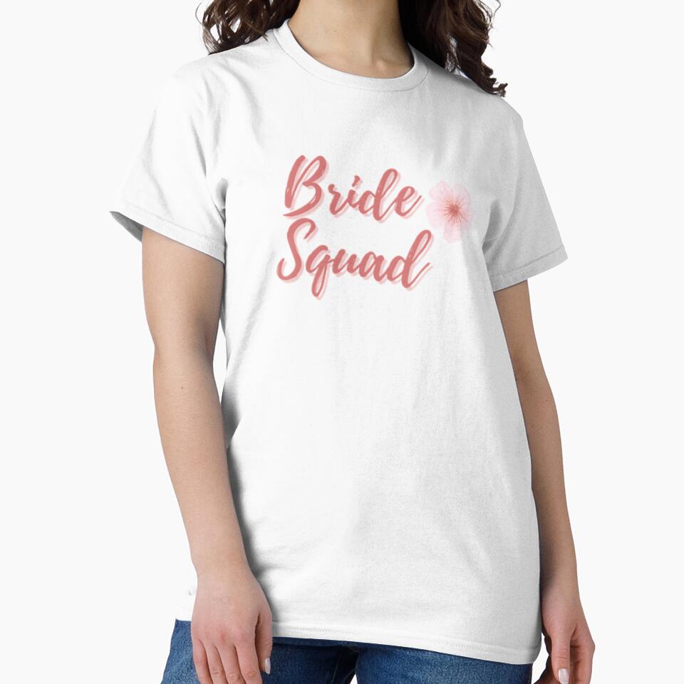 Elegant Pink Floral Bride Squad by DixieGirlStudio