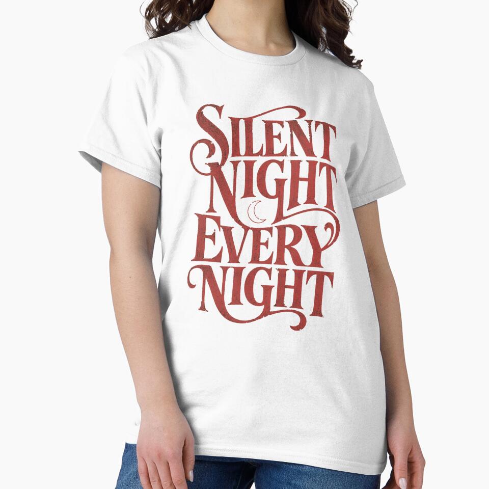 Silent Night Every Night Introvert Retro Holiday Shirt by PhylonBoxx