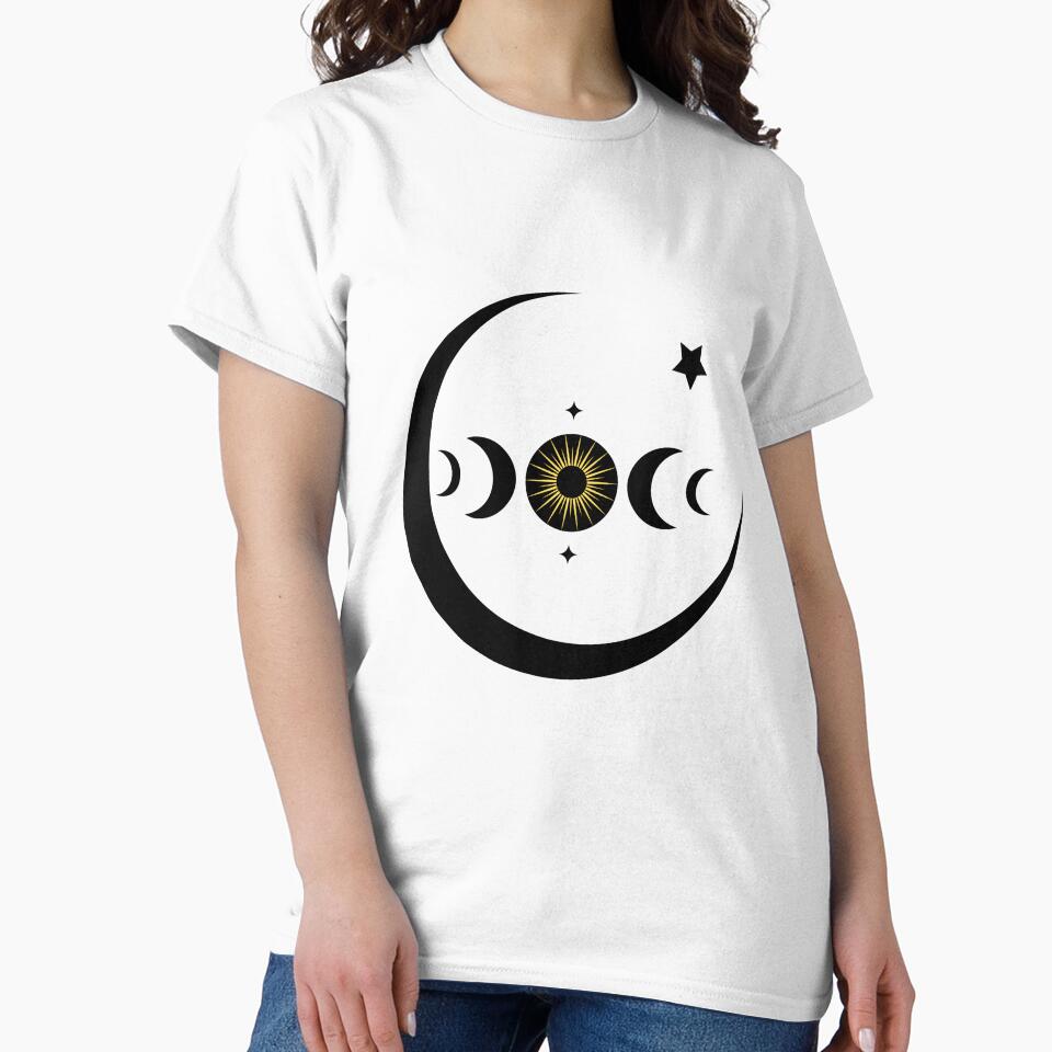 Moon Phase Boho Design – Celestial Sun & Crescent Moon Minimal Mystic Art by eachside-nik