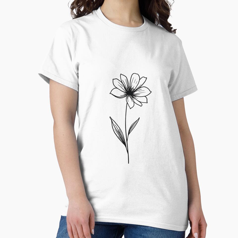 Minimalist Single Flower Line Art Botanical Sticker by KiValuate