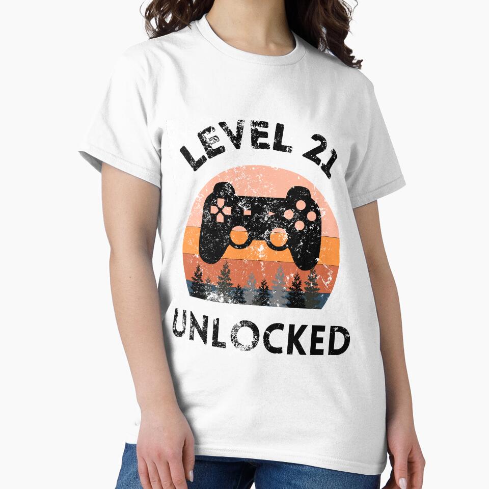 Level 21 Unlocked Retro Sunset 21st Birthday Entering Adulthood by MagicArtworks