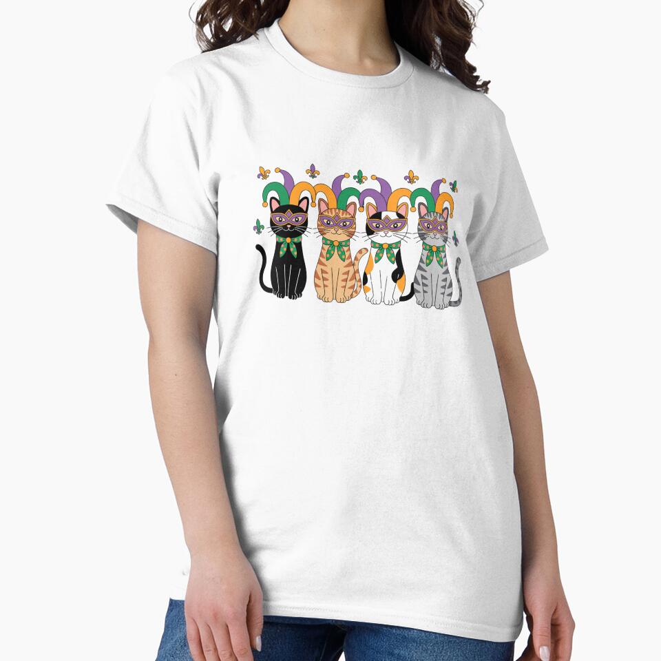 Mardi Gras Cats Feline Celebration Party Cat Lovers by salmzouriart