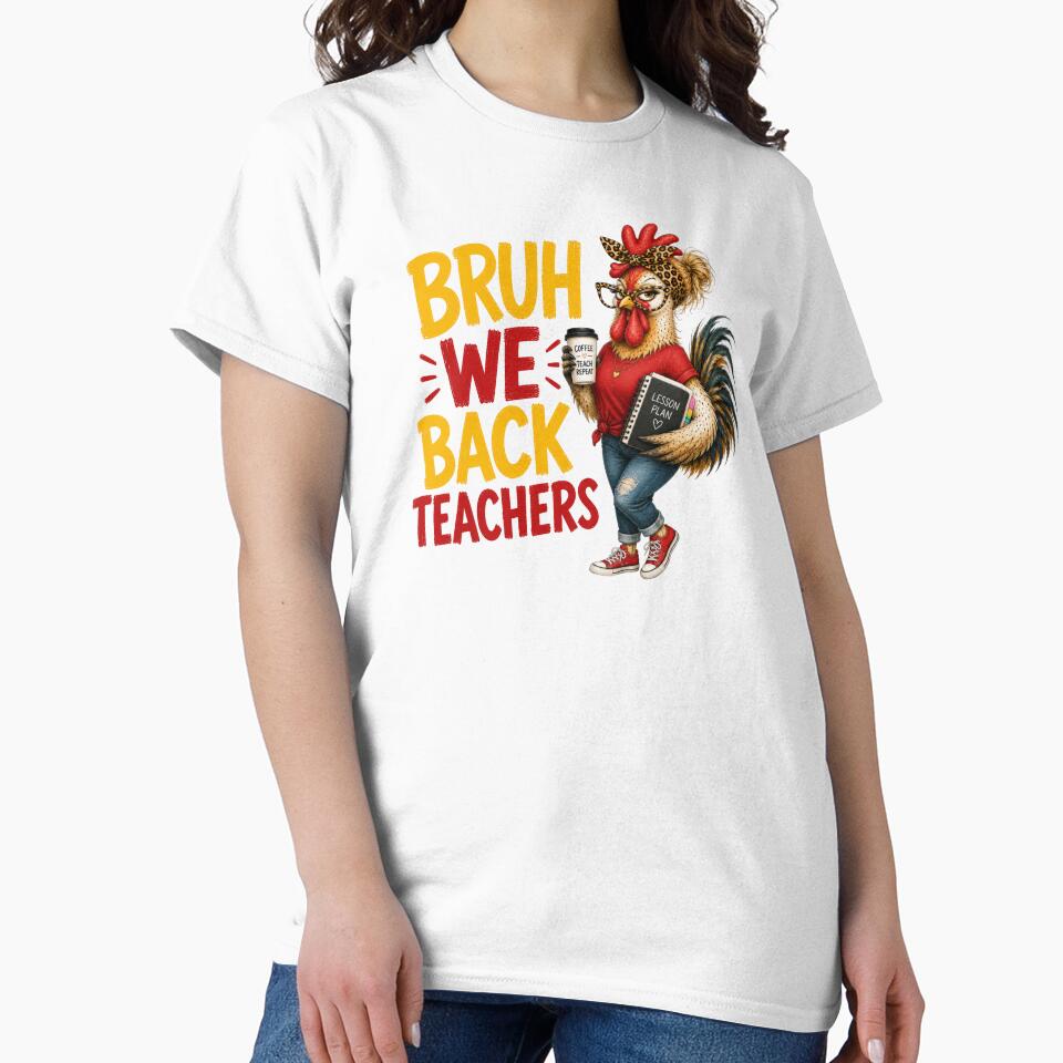 First Day of School Shirt Women Back to School Teacher Shirts Bruh we back Funny Graphic Teacher Gift Tops by Wild Pixel Studio