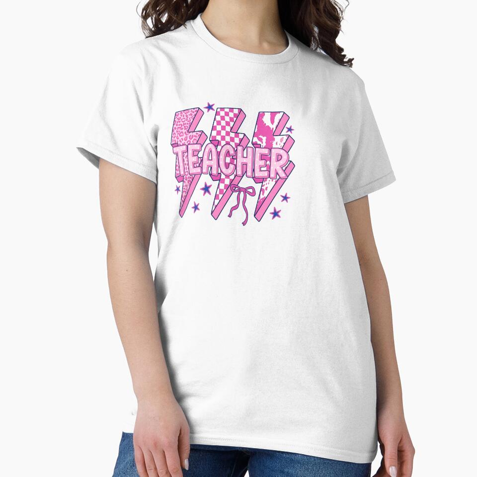 Cute Pink Bow Leopard Teacher Life Back To School by KroghDs