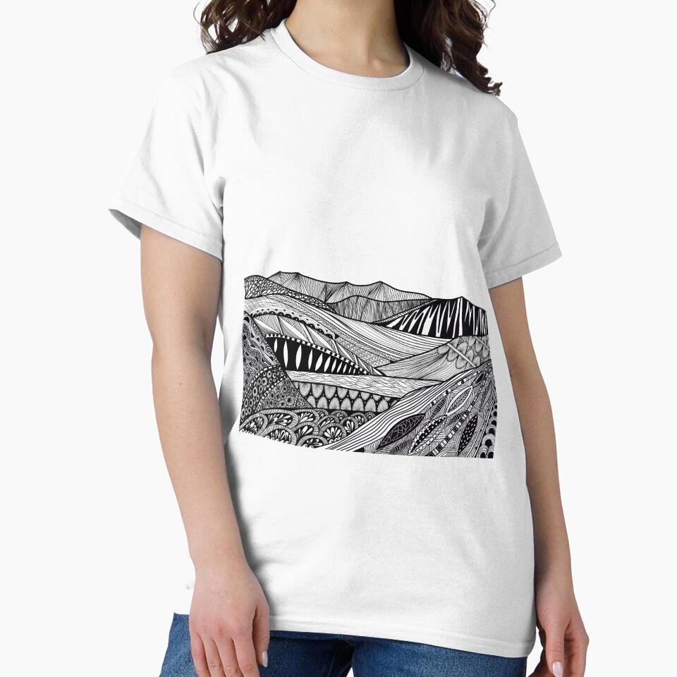 Mountain landscape doodle art by ahahdodo