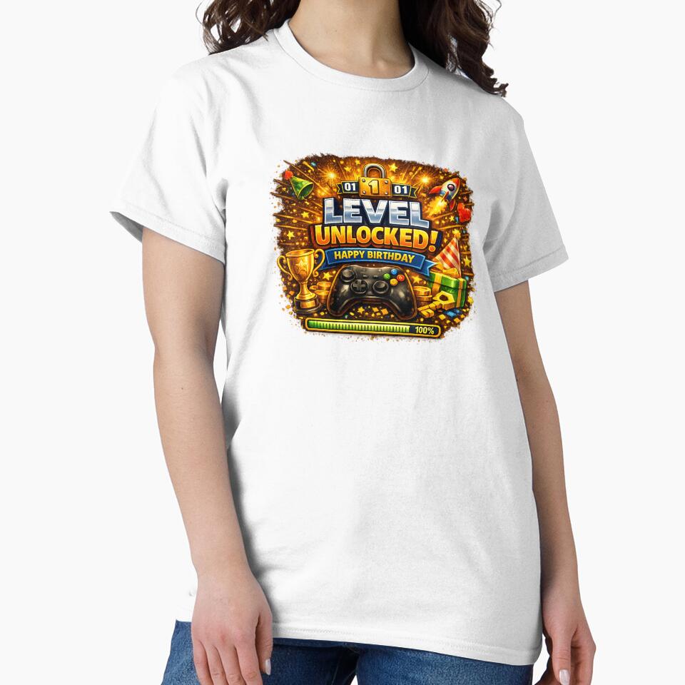 Level Unlocked Gamer Birthday Party Design by CLOUTKULT