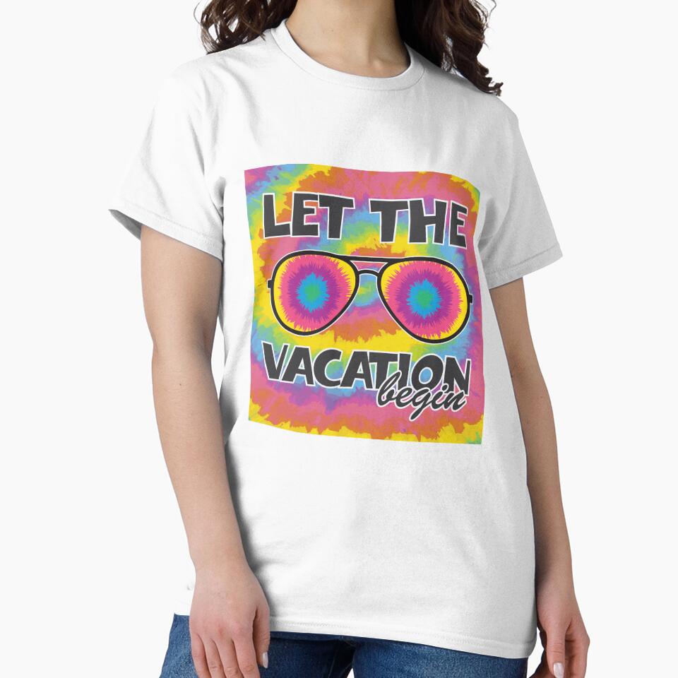 Let The Vacation Begin,  Tie Dye Palm Beach, Tie Dye Summer by hoangthedoodler