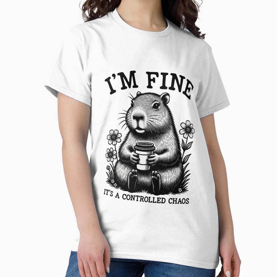 I'm Fine It's A Controlled Chaos Capybara Coffee Meme by AlexandraSand