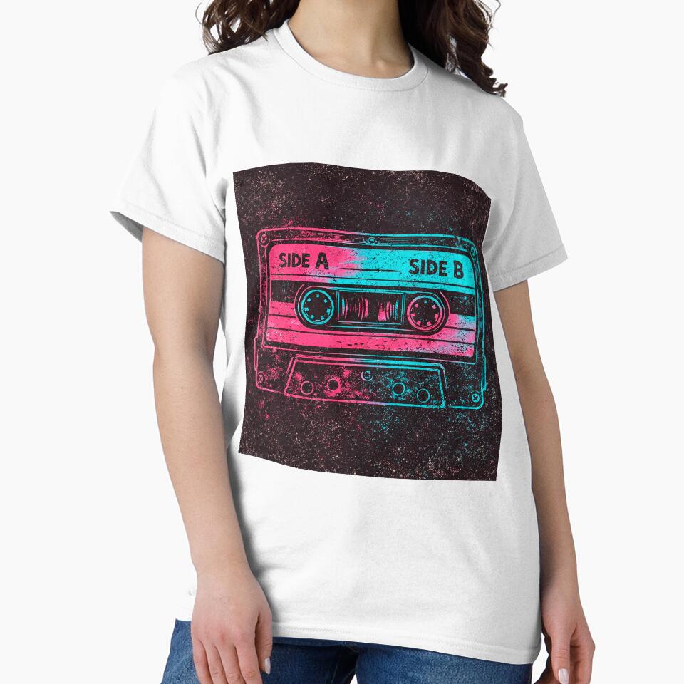 Retro Cassette Tape Neon 80s Music by ImagenFusionP
