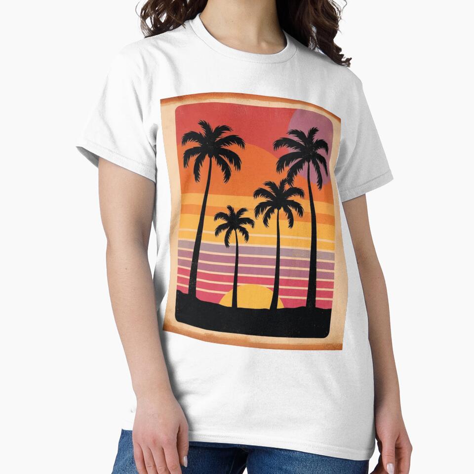 Retro Sunset - Vintage Palm Trees Vibe by KaminnoArt