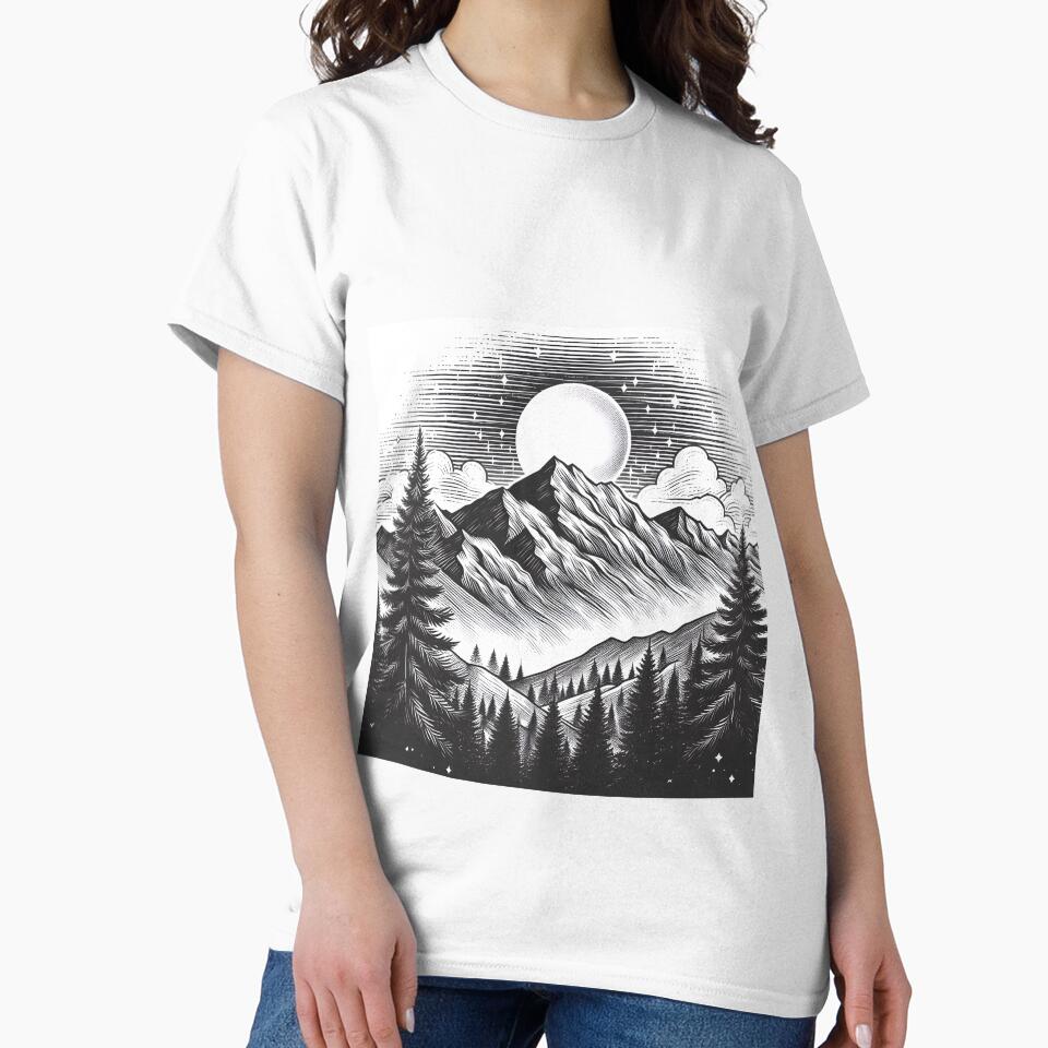 Nature’s Serenity: Mountains and Moon by Eiadlight