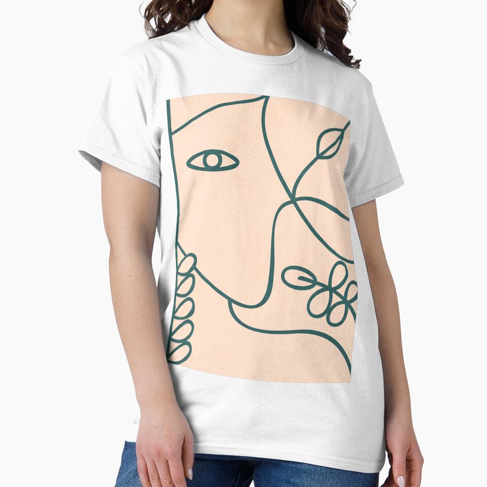 Woman Lines Botanical - Green by technicolorable_art