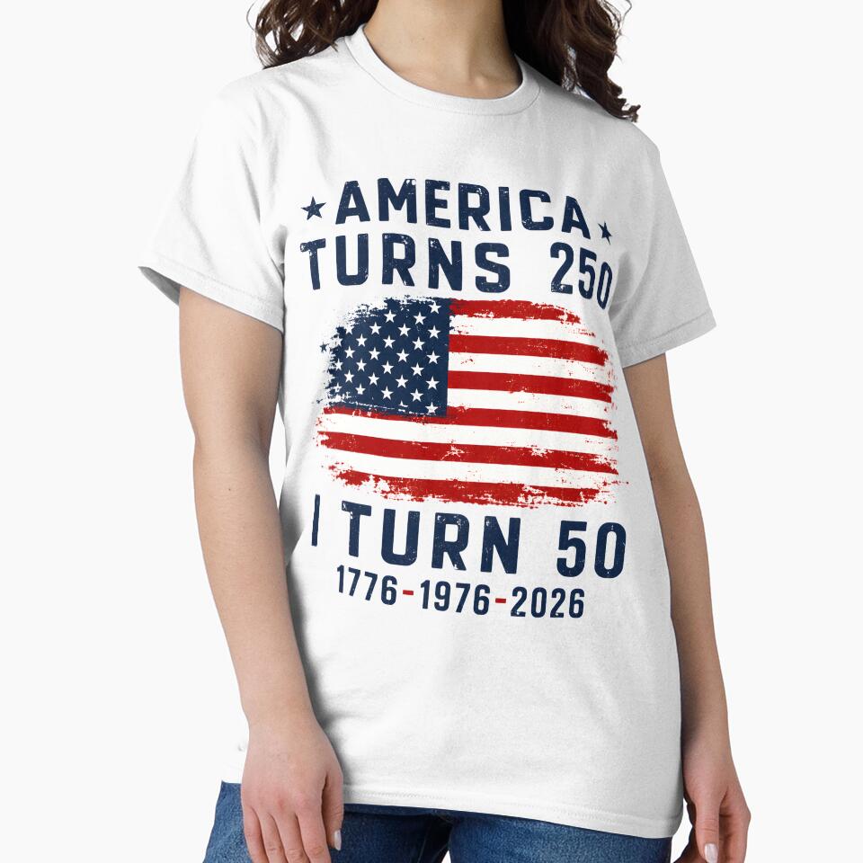 America Turns 250 I Turn 50 Born In 1976 Patriotic 50th Birthday by AnnDesignStudio