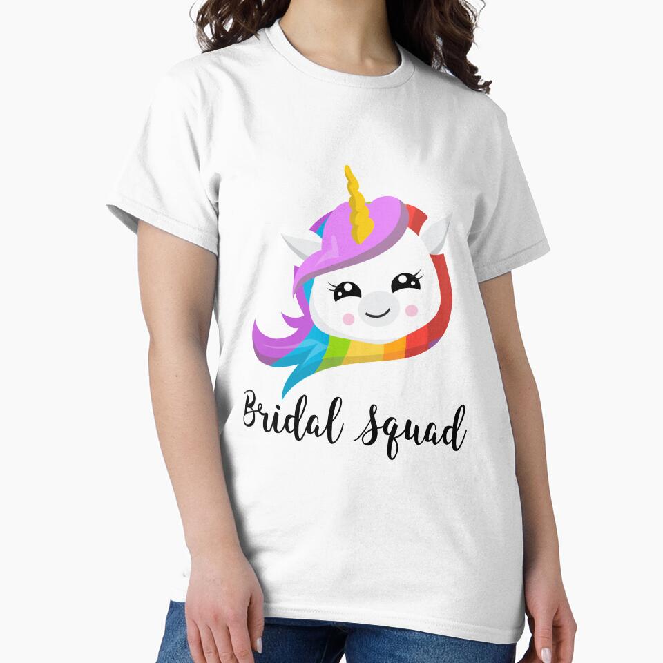 Bridal Squad Unicorn Bachelorette Party Shirt Bridal Shower for Woman by Jelisandie