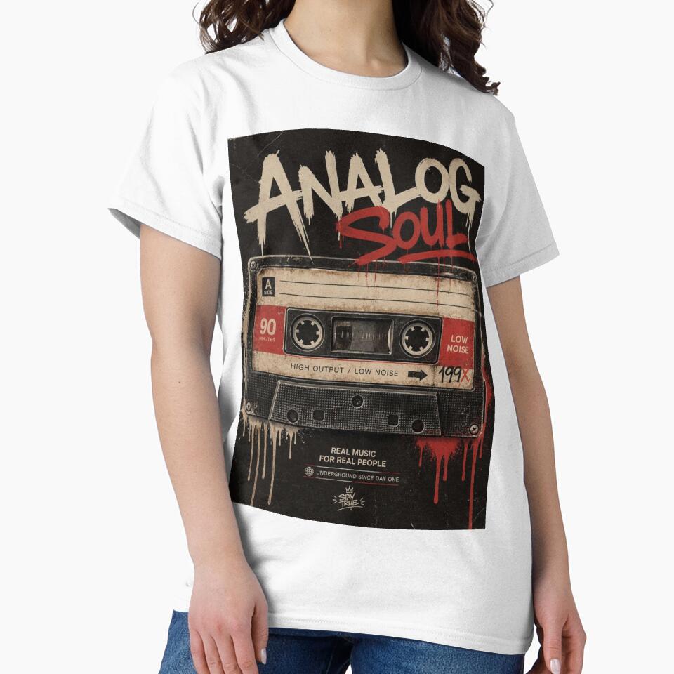 Analog Soul Vintage Cassette Tape Grunge Music T-Shirt by redblink store