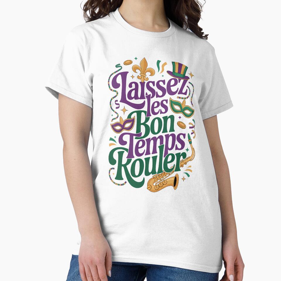 Laissez Les Bon Temps Rouler Mardi Gras Mask Beads Jazz Party Design by LiviuGligoros