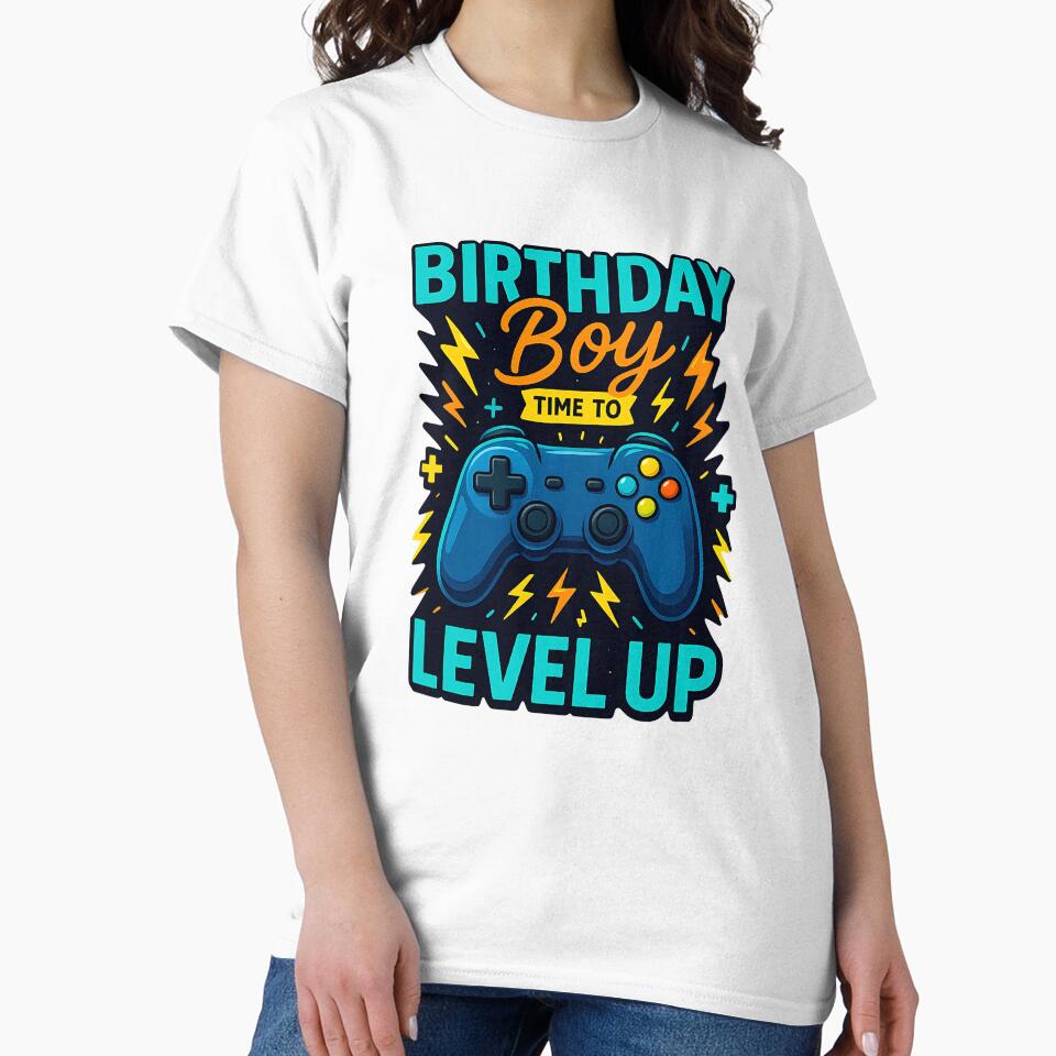 Birthday Boy Time to Level Up Video Game Birthday Gamer Boys by facegm