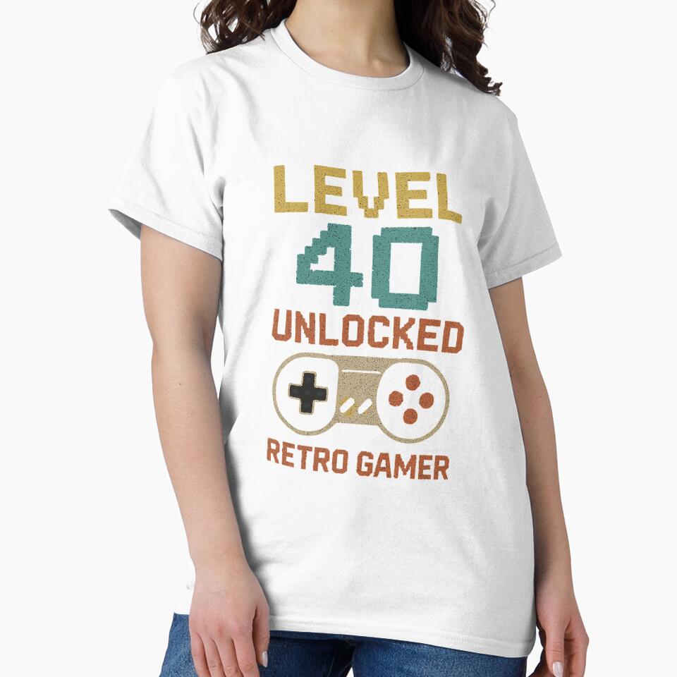 LEVEL 40 UNLOCKED retro gamer by Kazektshirt