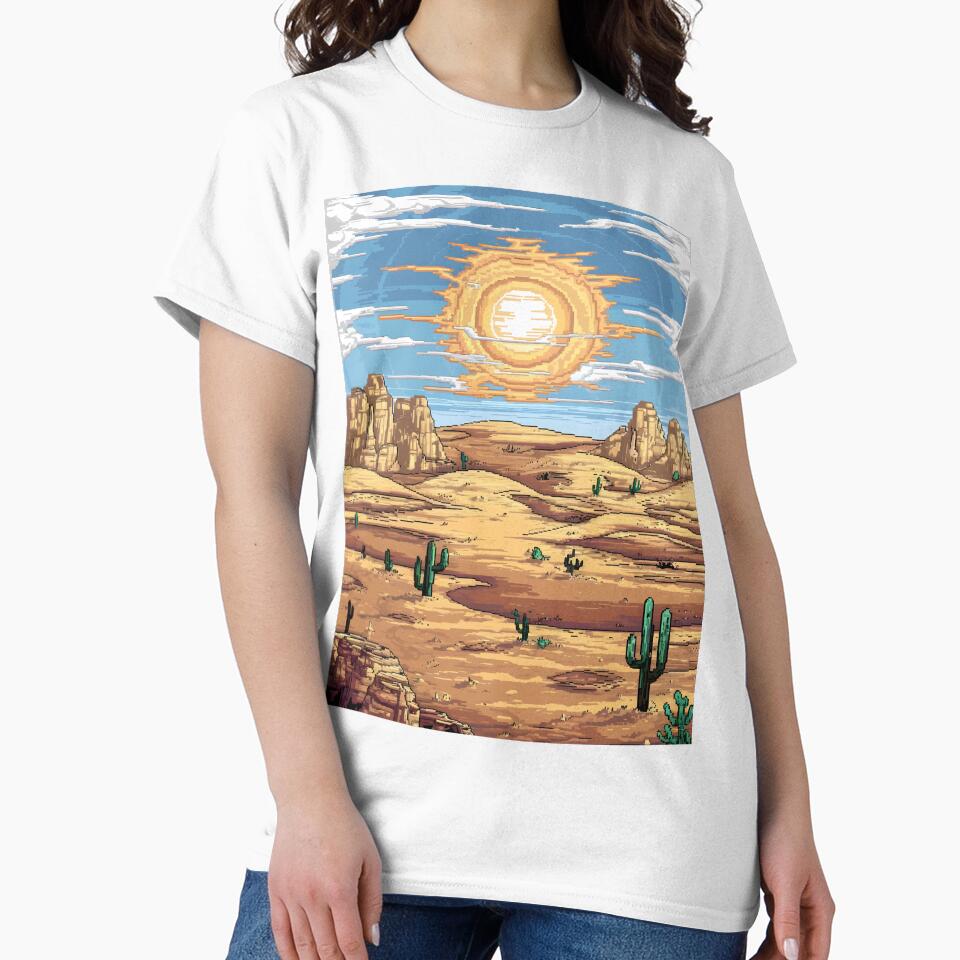 Pixel Art Desert Landscape – Retro Wild West Sunset by NaturePixel