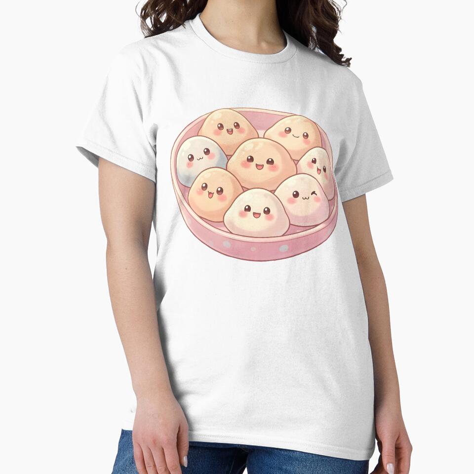 Pastel Kawaii Dumplings Cutout – Cute Food Faces in Bowl by EmeraldeaArt