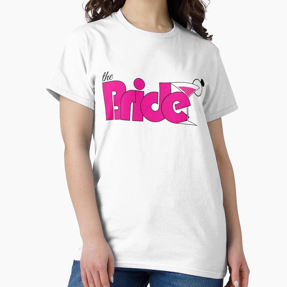 Bold Bride Pink Cocktail Design. Bachelorette Party Statement Shirt by MadebyDi