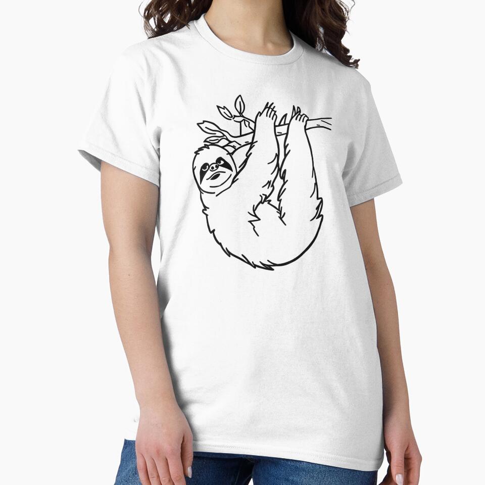 Fierce Stillness: Minimalist Single-Line Sloth Face by QuietShapes