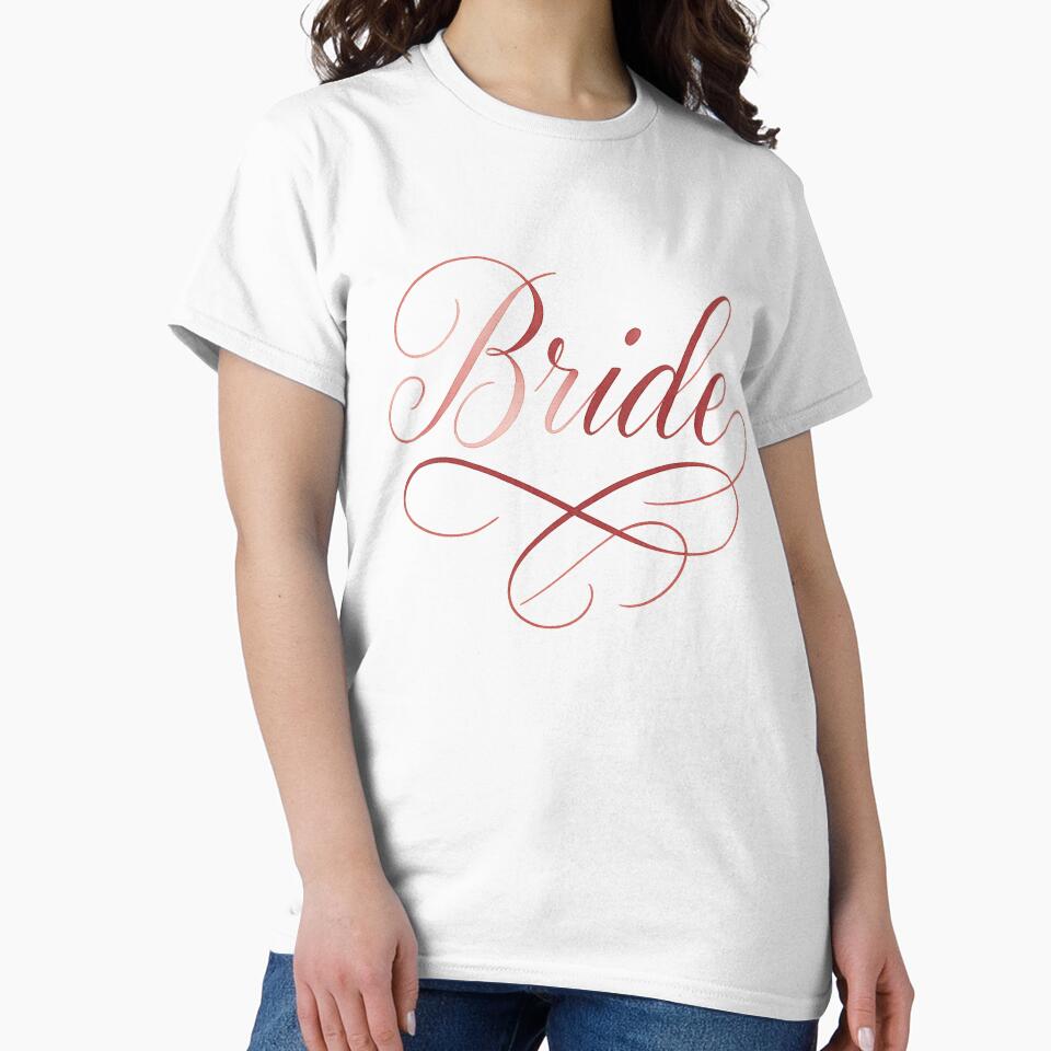 Elegant Bride T-Shirt Wedding Party Design by MoodMammal