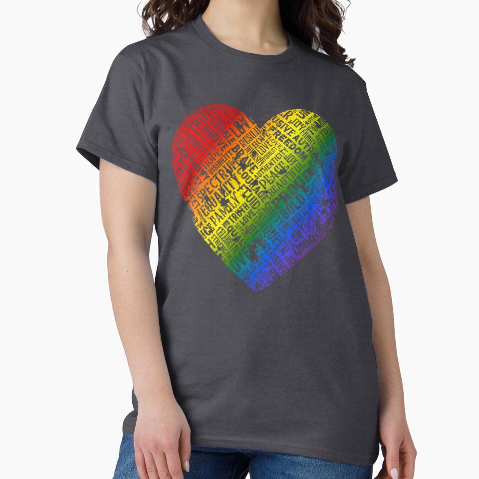 Pride Month Uplifting Word Collage | LGBT+ Typographic Print by thaneydesign